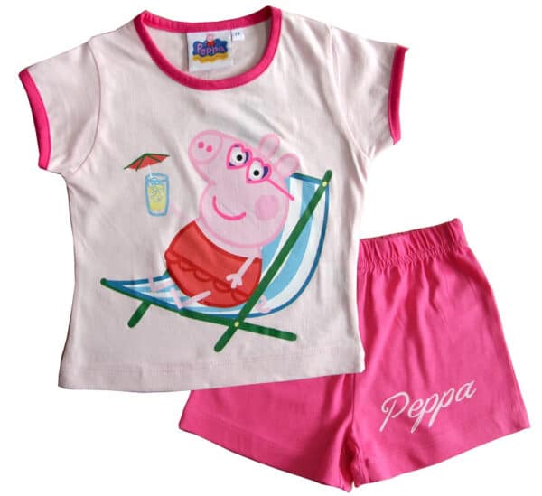 Peppa Pig Shortama Peppa op strandstoel maat 116